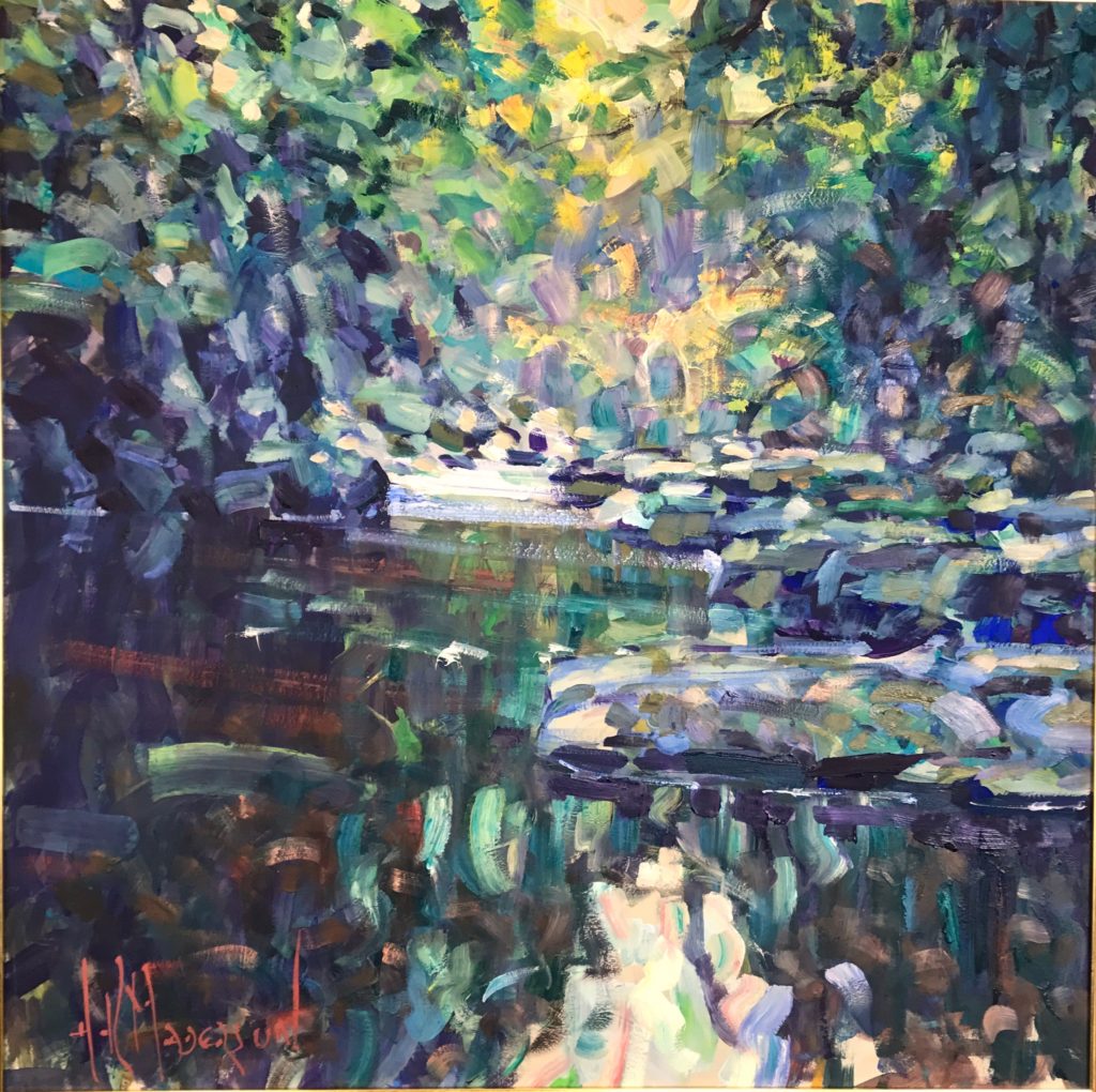 October Evening- Stroud Pool, Lismpore | Arthur Maderson – The Whitethorn Gallery