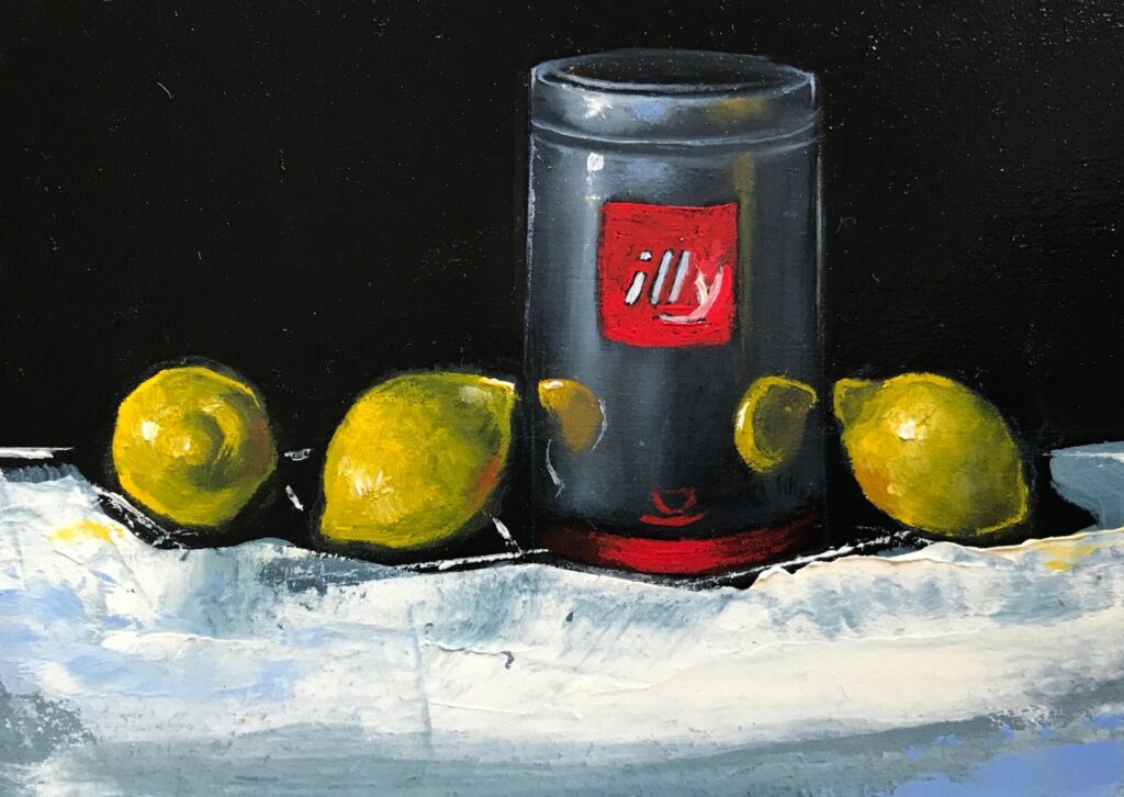 Lemons and Illy Tin | Painters – The Whitethorn Gallery