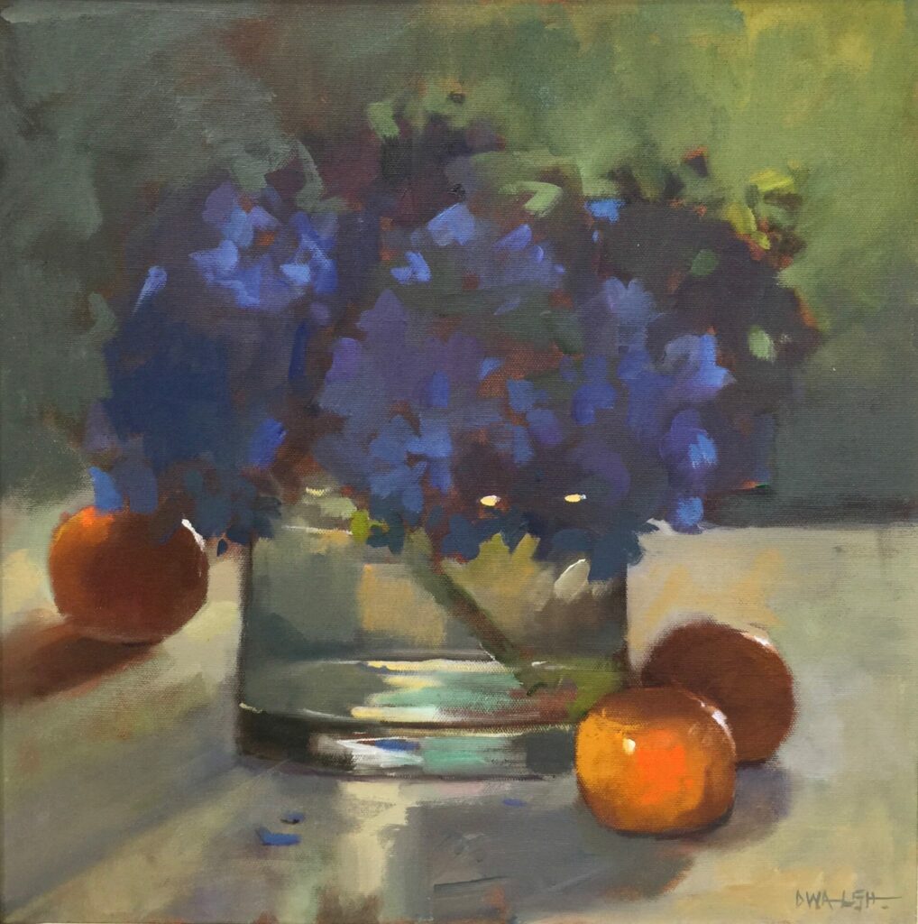 Oranges and Hydrangeas | Painters – The Whitethorn Gallery