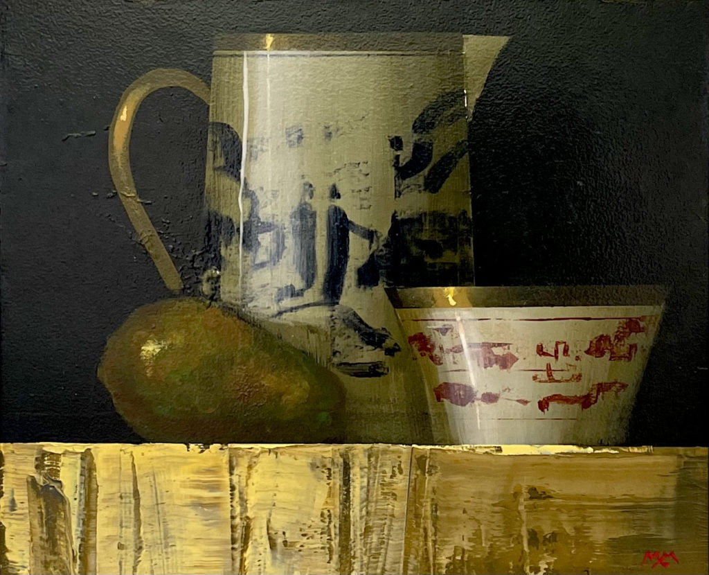 still life on yellow cloth | Painters – The Whitethorn Gallery