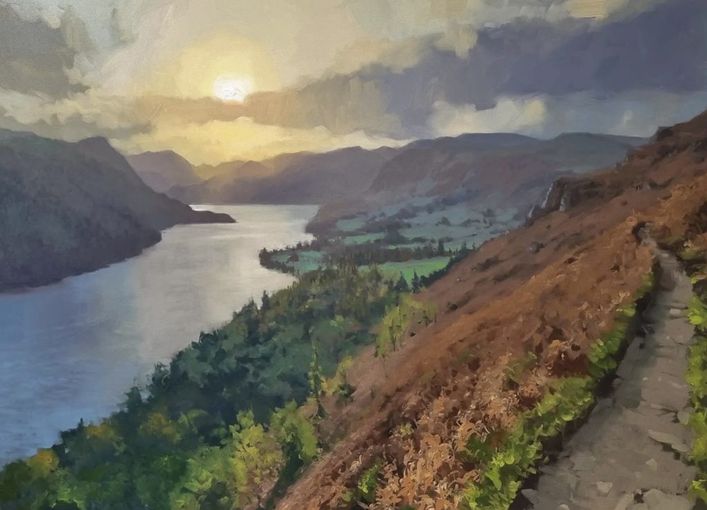 Sunset over the Mountains | Painters – The Whitethorn Gallery