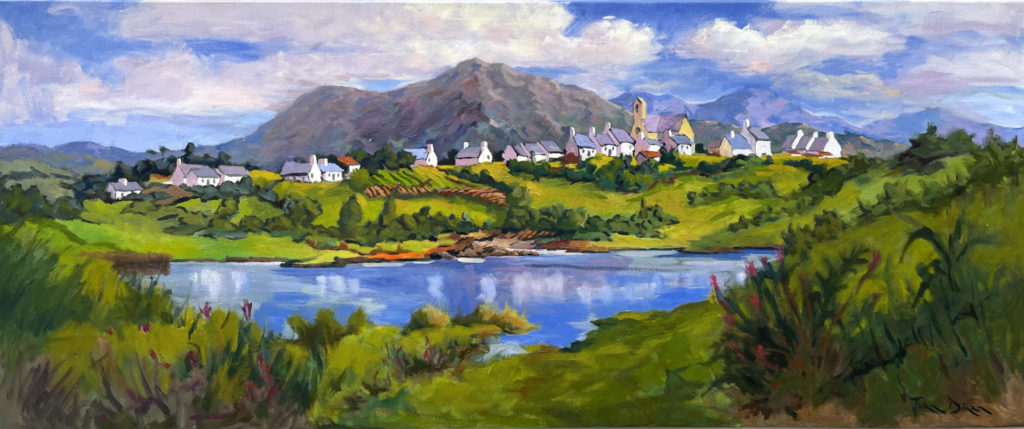 Roundstone Village From Eirvellagh | Painters – The Whitethorn Gallery