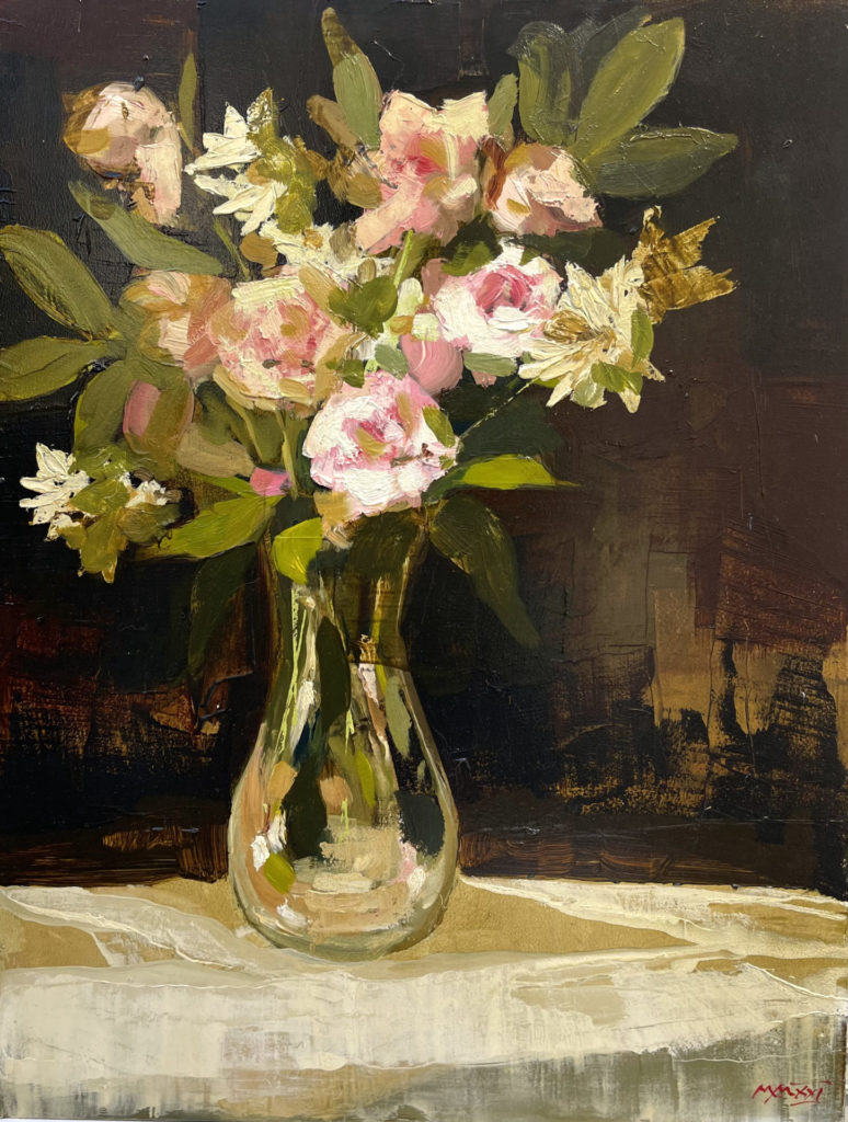 Roses and Daisies in a Glass Vase | Martin Mooney – The Whitethorn Gallery
