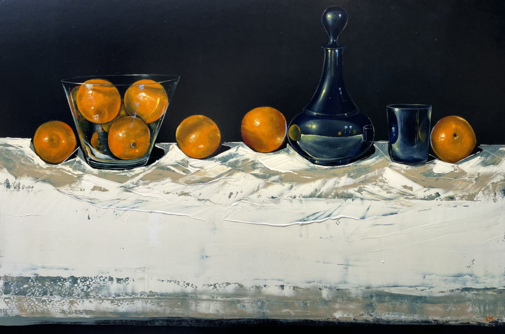 Oranges in a Glass Vase | Painters – The Whitethorn Gallery