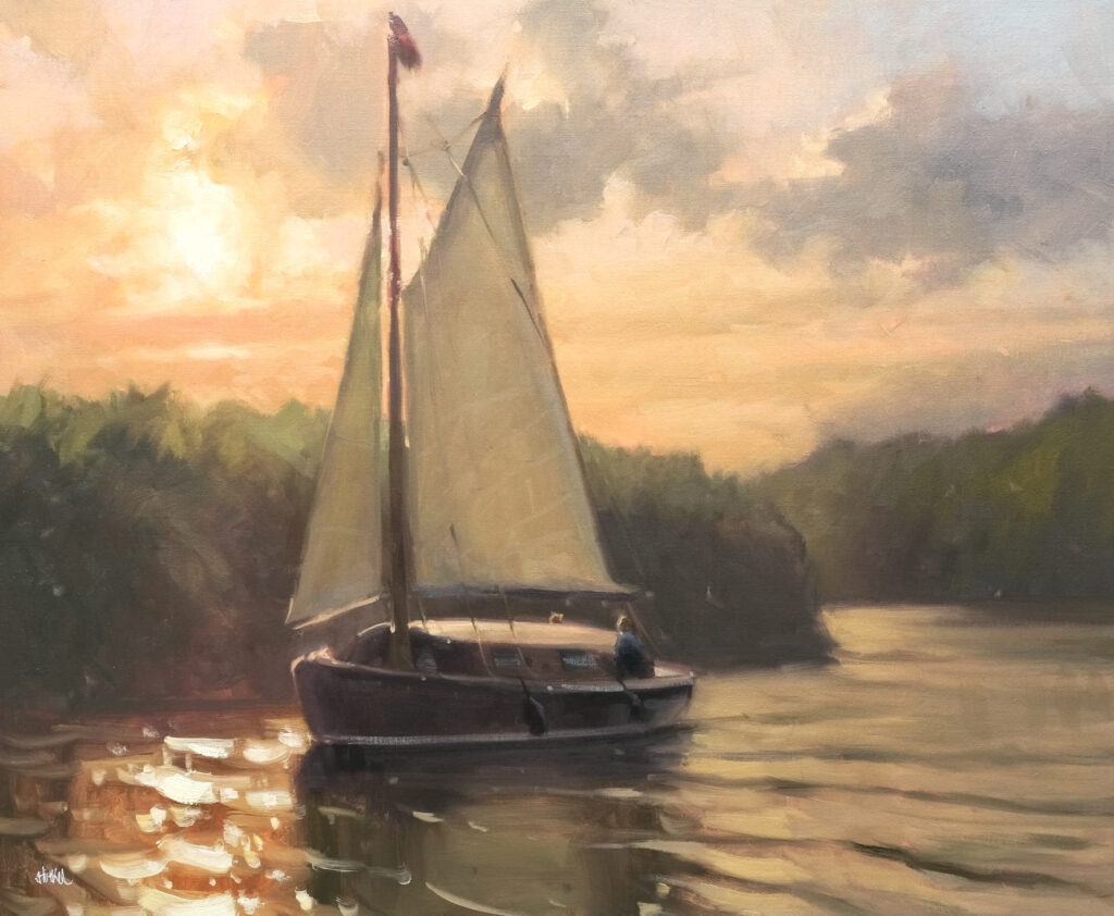 Evening Sail On The Shannon | Jenny Aitken – The Whitethorn Gallery