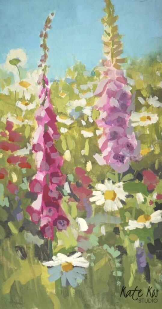 Foxgloves and Daisies | Kate Kos – The Whitethorn Gallery