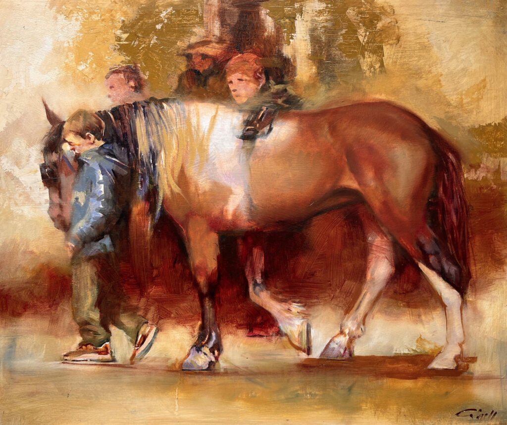 Boy Leading A Horse In Smithfield | Patrick Cahill – The Whitethorn Gallery