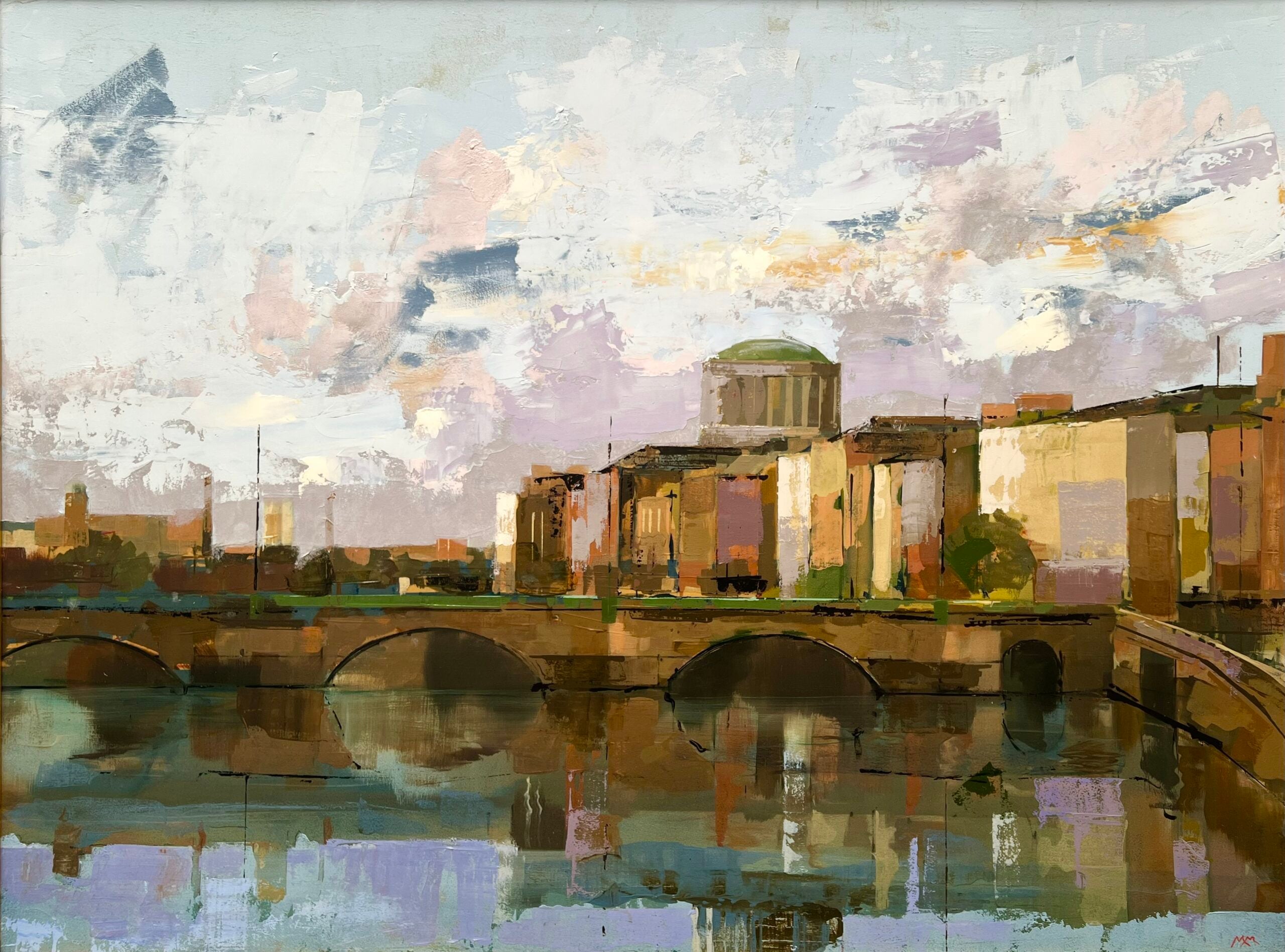 Dublin Cityscape painting by martin Mooney, Martin Mooney art for sale.